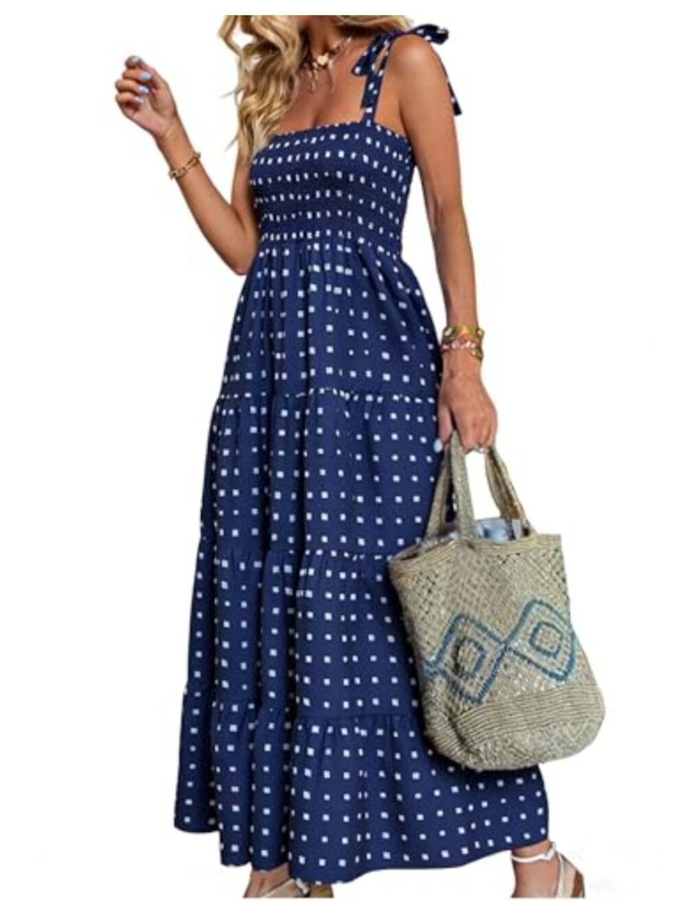 Women's Sleeveless Tiered A-Line Flowy Maxi Dress Summer Vacation
